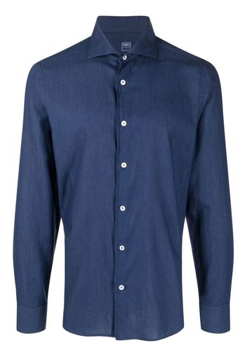 Fedeli poplin long-sleeve shirt - Blau