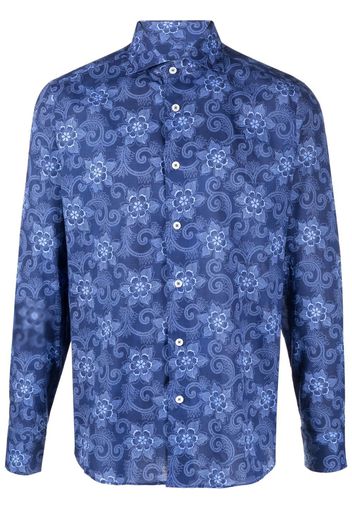 Fedeli paisley print buttoned shirt - Blau