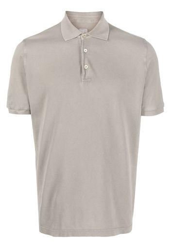 Fedeli piqué-weave cotton polo - Nude