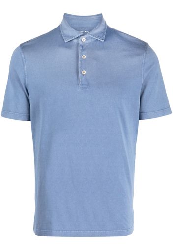 Fedeli plain organic-cotton polo shirt - Blau