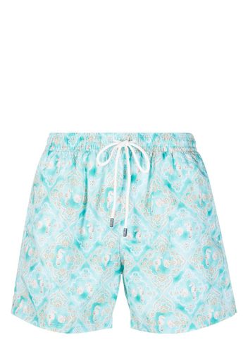 Fedeli graphic-print recycled polyester swim shorts - Grün