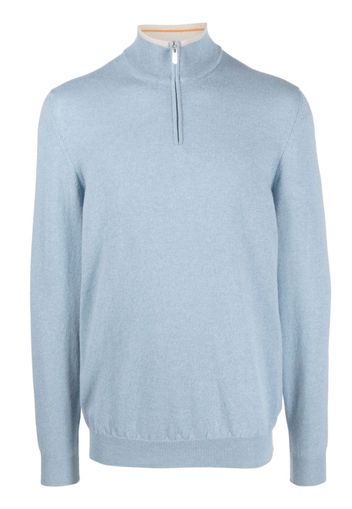 Fedeli Favonio quarter-zip cashmere jumper - Blau