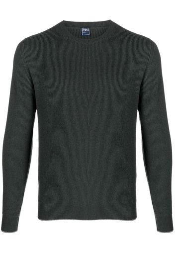 Fedeli crew-neck ribbed cashmere jumper - Grün