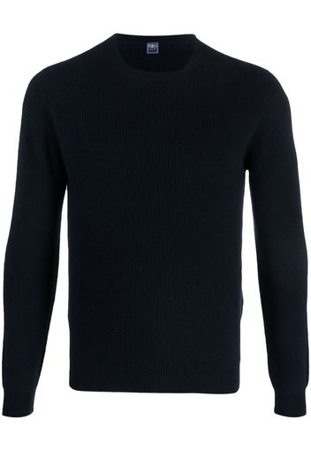 Fedeli crew-neck ribbed cashmere jumper - Blau