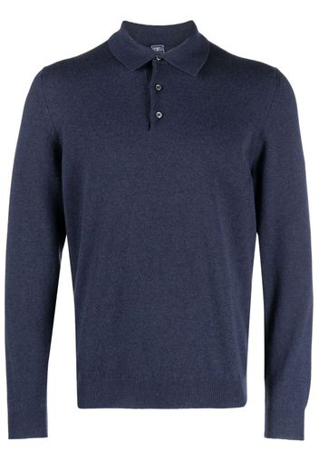 Fedeli long-sleeved cashmere polo shirt - Blau