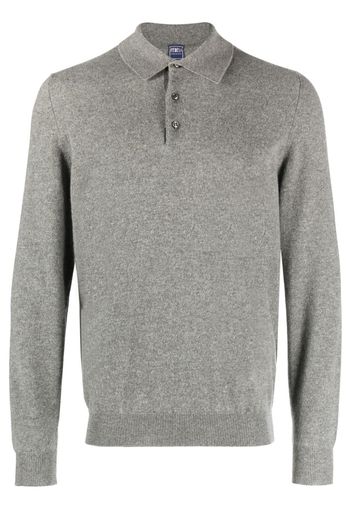 Fedeli long-sleeved cashmere polo shirt - Grau