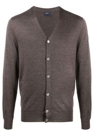 Fedeli Gerippter Cardigan mit V-Ausschnitt - Braun