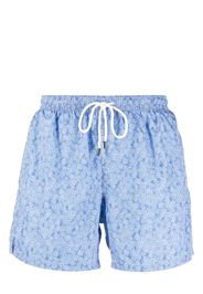 Fedeli Madeira graphic-print swim shorts - Blau
