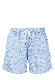 Fedeli geometric-print swim shorts - Blau