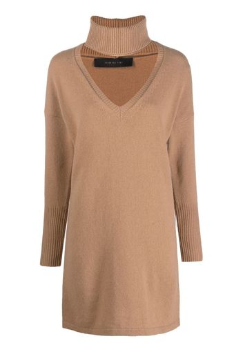 Federica Tosi roll-neck detail knit jumper - Braun