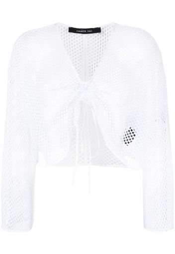 Federica Tosi V-neck pointelle-knit top - Weiß