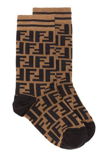 Fendi Socken mit Logo - Braun