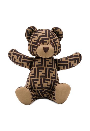 Fendi Kids monogram print teddy bear - Braun