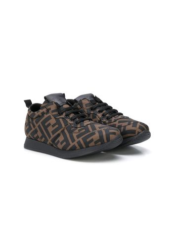 Fendi Kids Sneakers mit Print - Schwarz