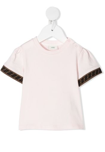 Fendi Kids T-Shirt mit FF-Borten - Rosa