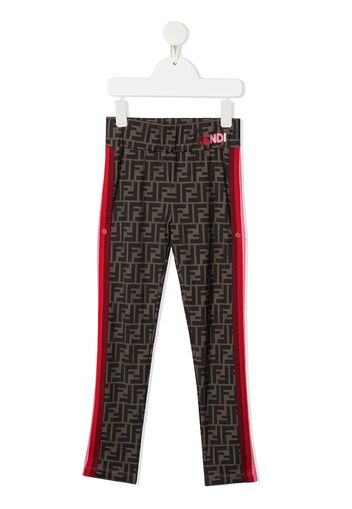 Fendi Kids Leggings mit Zucca-Print - Braun