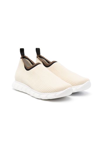 Fendi Kids TEEN Sneakers in Strickoptik - Nude