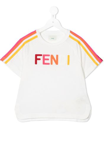 Fendi Kids T-Shirt mit Logo-Print - Weiß