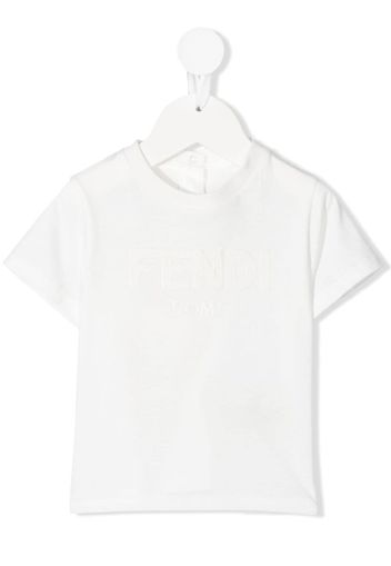 Fendi Kids T-Shirt mit Logo-Stickerei - Weiß