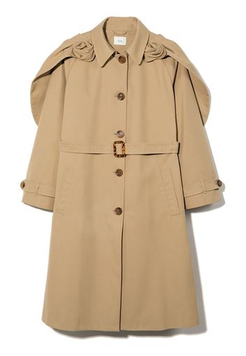 Fendi Kids Cape-Trenchcoat mit Rosenapplikation - Nude