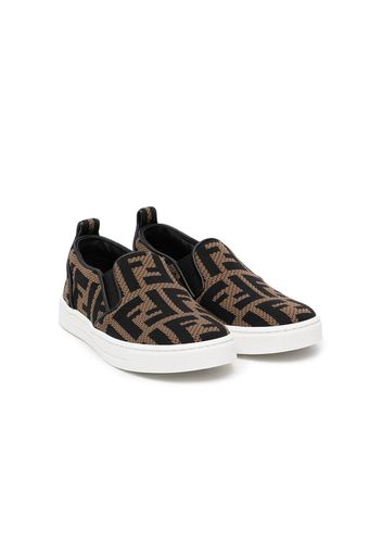 Fendi Kids TEEN Slip-On-Sneakers mit FF - Braun