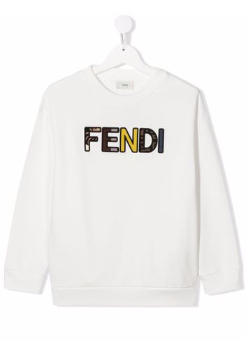 Fendi Kids Sweatshirt mit Logo-Stickerei - Weiß