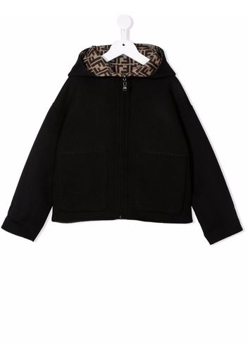 Fendi Kids reversible monogram-print hooded jacket - Schwarz