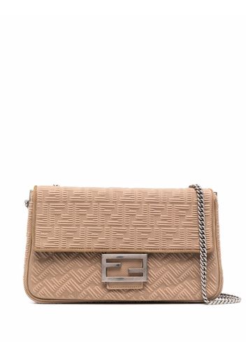 Fendi Schultertasche mit Logo-Print - Nude