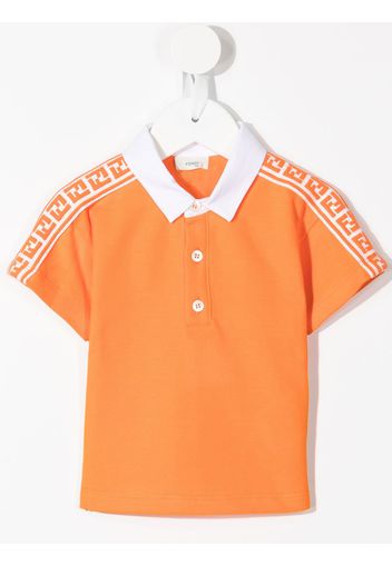 Fendi Kids Poloshirt mit FF-Streifen - Orange