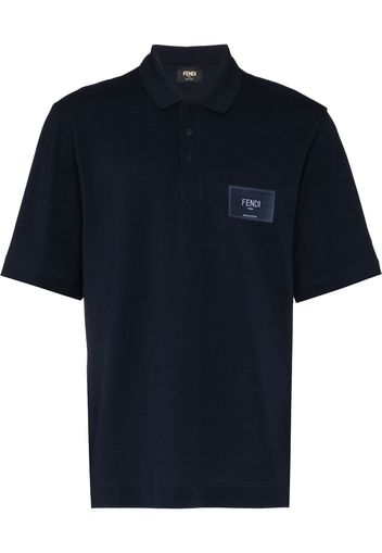 Fendi embroidered-logo polo shirt - Blau