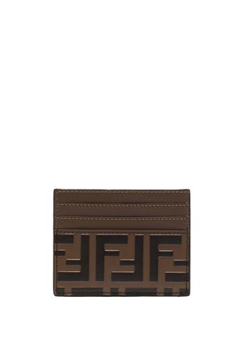 Fendi FF-logo print cardholder - Braun