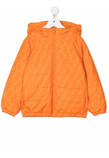 Fendi Kids padded logo-print coat - Orange