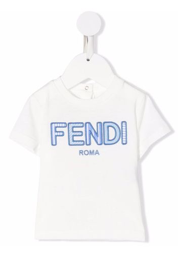 Fendi Kids embroidered-logo T-shirt - Weiß