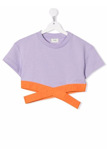 Fendi Kids TEEN Cropped-T-Shirt - Violett