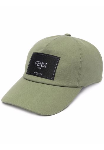 Fendi Canvas logo-patch baseball cap - Grün