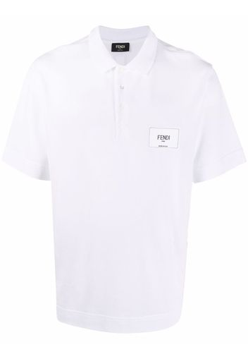 Fendi embroidered-logo polo shirt - Weiß