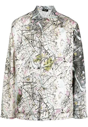 Fendi Map-motif long-sleeve shirt - Grau