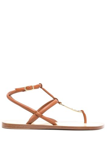 Fendi Sandalen mit FF-Schild - Braun