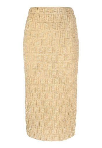 Fendi FF-motif pencil skirt - Gold