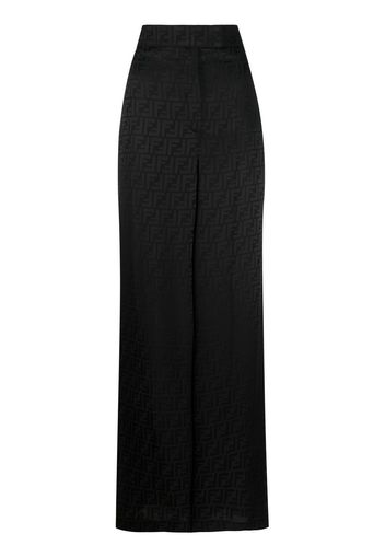 Fendi monogram-print silk trousers - Schwarz