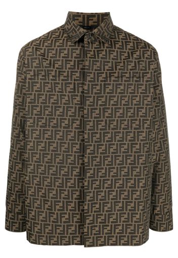 Fendi monogram-pattern shirt jacket - Braun