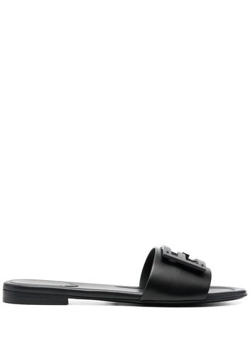 Fendi FF logo plaque sandals - Schwarz