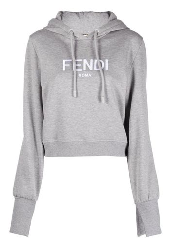 Fendi logo-lettering hoodie - Grau