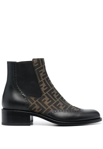 Fendi Stiefel mit Monogrammmuster - Schwarz