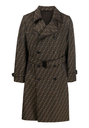 Fendi FF jacquard double-breasted trench coat - Braun