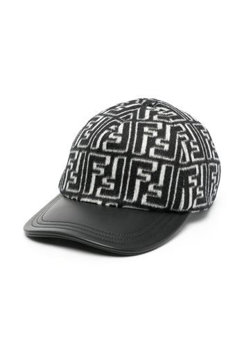 Fendi logo-print brushed cap - Schwarz