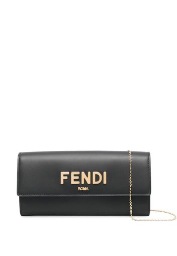 Fendi logo-detail leather mini bag - Schwarz