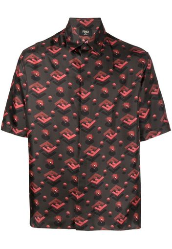 Fendi short-sleeve FF-logo-print shirt - Schwarz