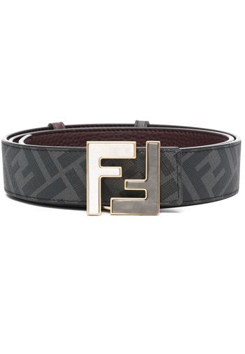 Fendi FF logo-plaque leather belt - Schwarz