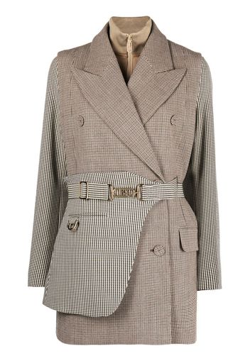 Fendi houndstooth double-breasted blazer - Braun